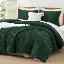 Comforter King Size Set Dark Emerald Green, King (104"x90") 02 - Emerald Green