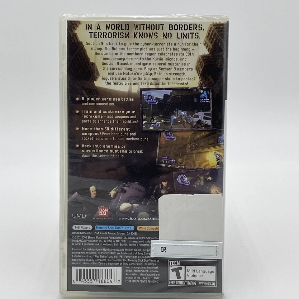 Ghost In The Shell Stand Alone Complex PSP Sony Playstation NEW Factory Sealed  - Image 2 of 4