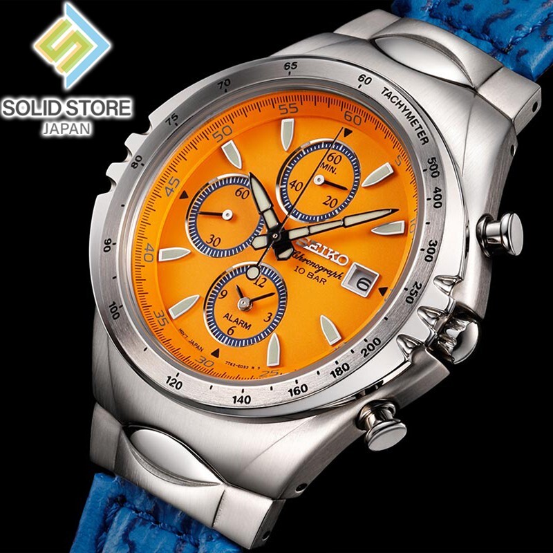 SEIKO GIUGIARO 7t12-0ay0 オレンジ Seiko Spirit Giugiaro 7T12-0AY0 Quartz Date Gray Orange 1.65