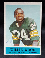 WILLIE WOOD PACKERS HOF SIGNED AUTOGRAPHED 1964 PHILADELPHIA FOOTBALL CARD B