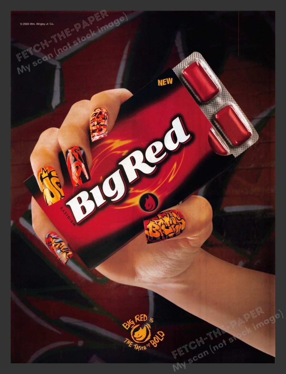 Big Red Chewing Gum Bold 2000s Print Advertisement Ad 2005