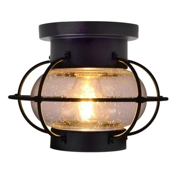 Sylvania Essex 8.5 in. Single Bulb Antique Black Ceiling Semi Flush Mount
