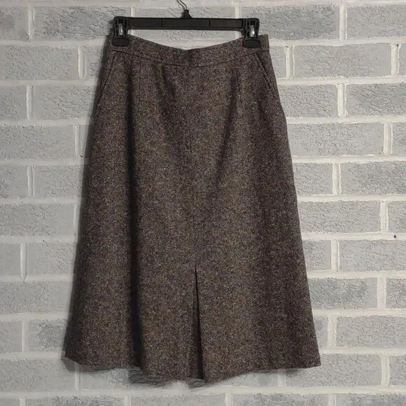 Vintage The Villager 100% Pure Wool Grey Marbled Skirt and Blazer Outfit Size 10 - Image 3 of 4
