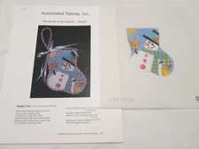 SNOWMAN MINI STOCKING-ASSOCIATED TALENTS-HP NEEDLEPOINT CANVAS-STITCH GUIDE