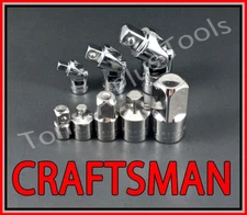 CRAFTSMAN 8pc 1/4 3/8 1/2 3/4 ratchet universal wobble flex adapter socket set !