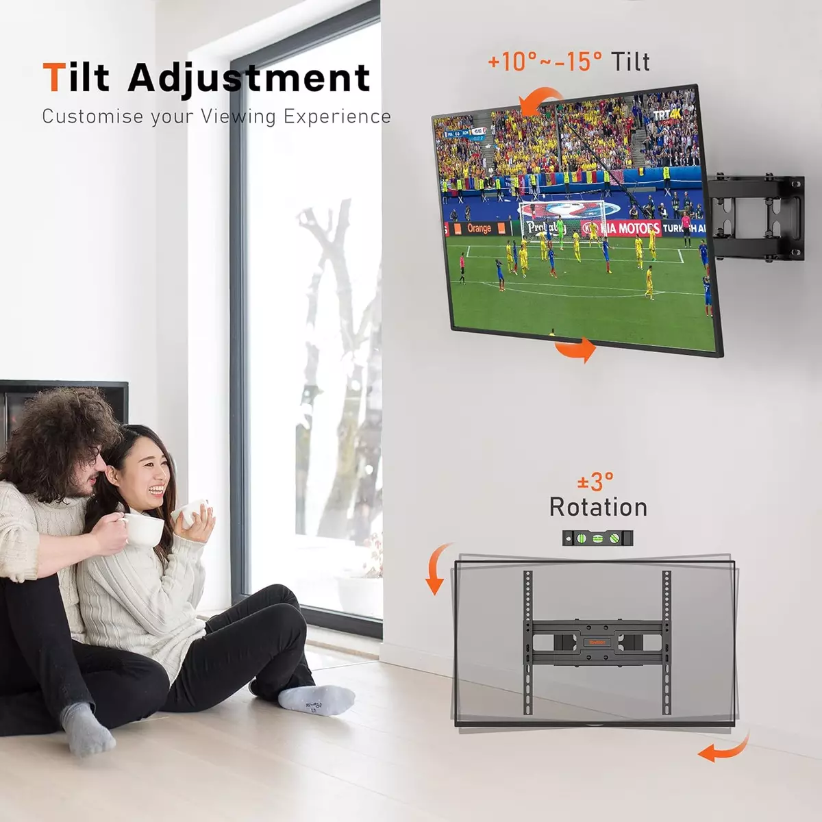 Redbat TV Wall Mount for 23 60 Inch LED LCD Flat Curved TVs