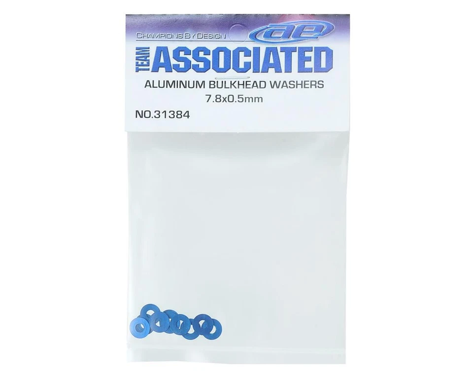 Team Associated 7.8x0.5mm Aluminum Bulkhead Washer (Blue) (10) [ASC31384] - Image 2 of 2