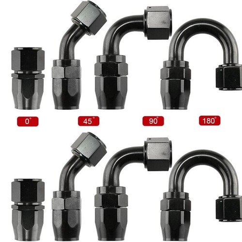 AN4 AN6 AN8 AN10 AN12 AN16 AN20 Straight 0°/45°/90° Degree Swivel Oil Fuel Line Hose End Fitting
