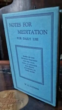 Notes For Meditation For Daily Use~Based On The Church's Teaching~ 1933 Hardback