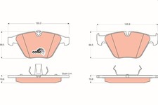 TRW brake pads GDB1498 BMW 1m series coupe (e82)(2011->) 3.0 - 250kw 339hp 2