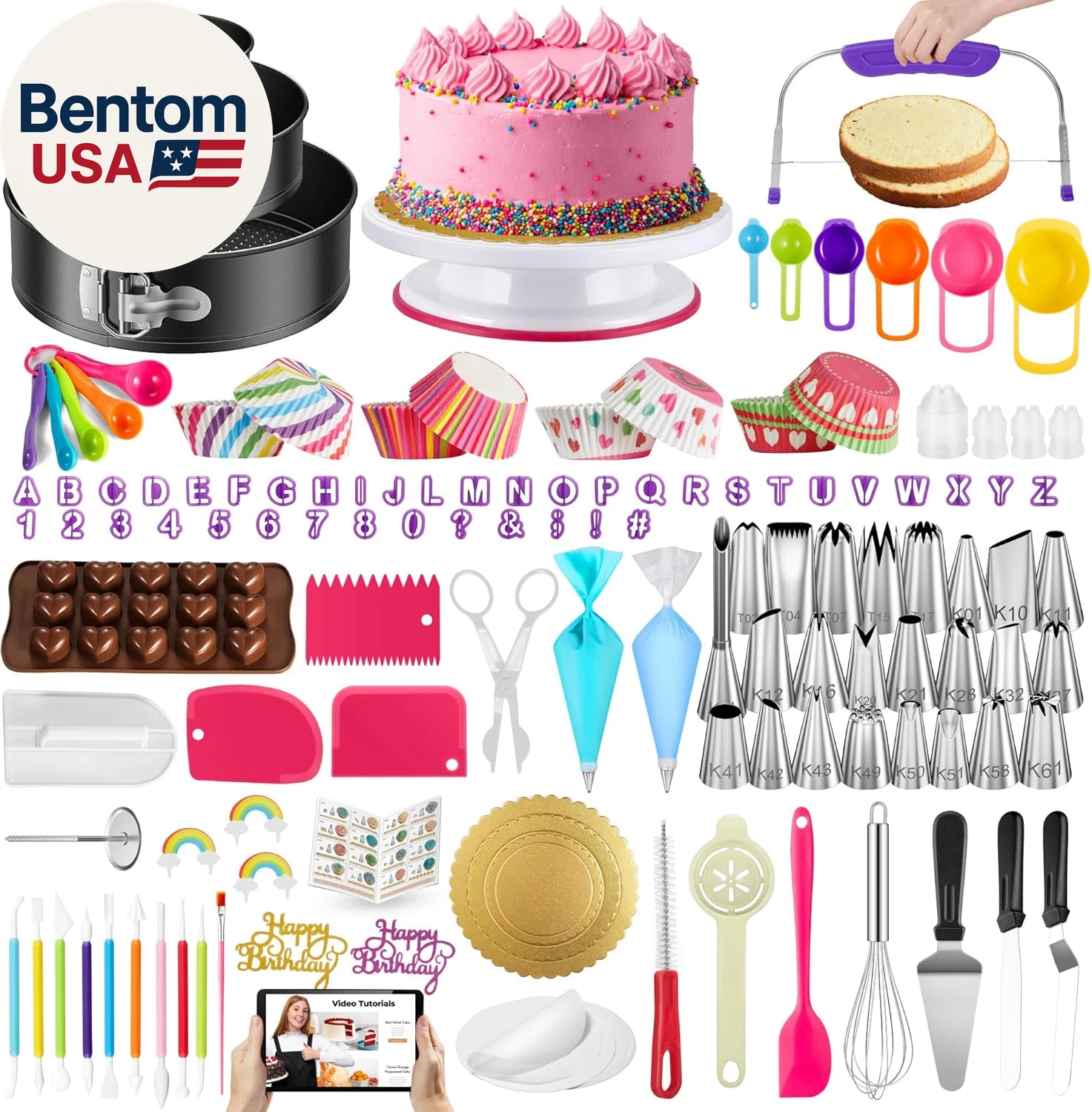 700Pcs Cake Decorating Kit, Baking Supplies with Springform Pans, Cake Turntable
Opens in a new wind