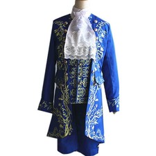 Beauty and the Beast Dan Stevens Prince Cosplay Costume Blue Uniform Full Set