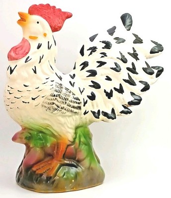 VTG ROOSTER FIGURINE Medium Size Farmhouse  Country Kitchen Decor Barnyard 8x8
