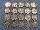 20 SILVER MERCURY DIMES WITH DATES lot 61