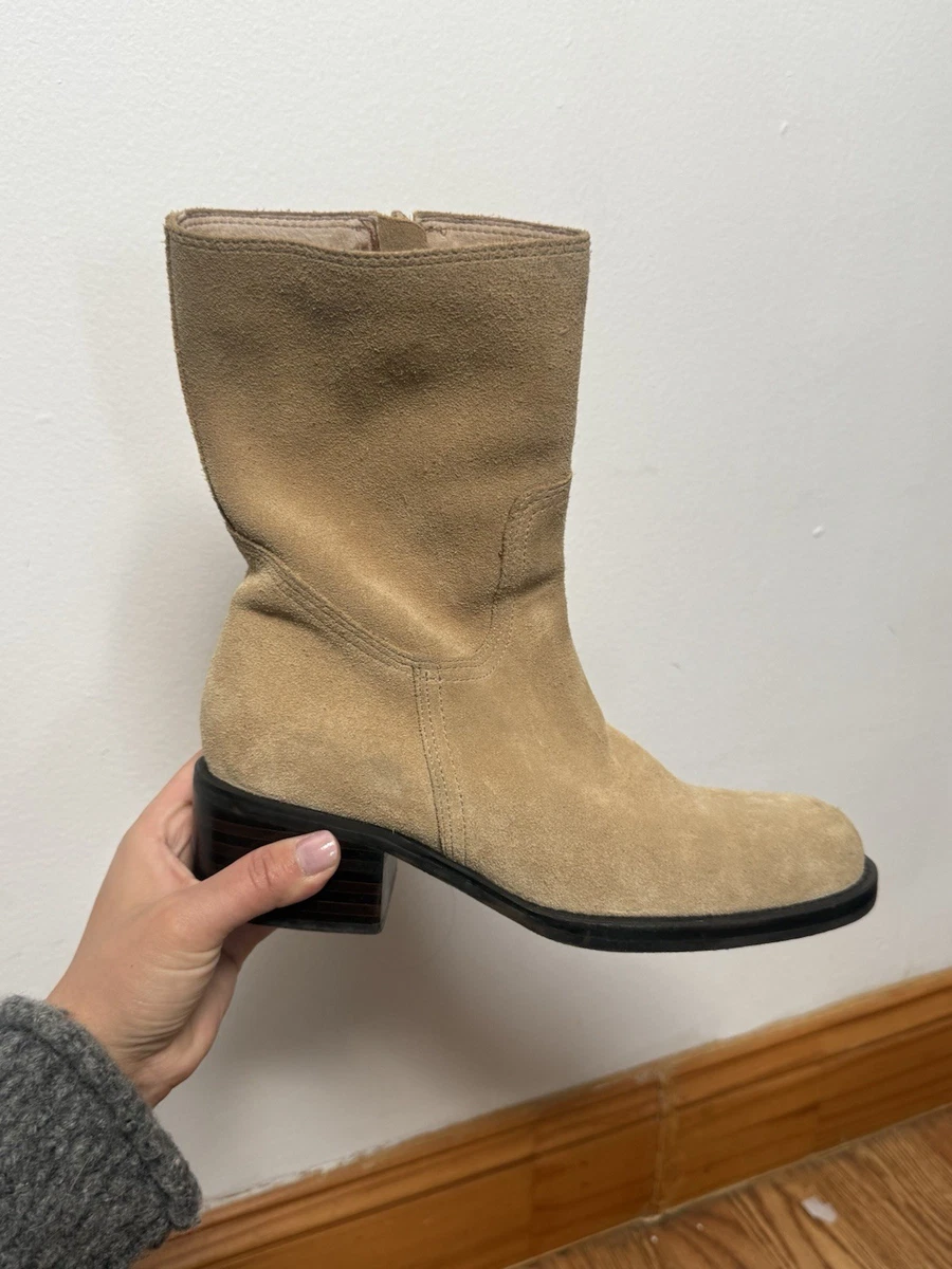Nine West Bootie Beige Boots for Women for sale | eBay Nine West Taupe Suede Mayley Block Heel Ankle Booties Size 8 Women\'s main image 0
