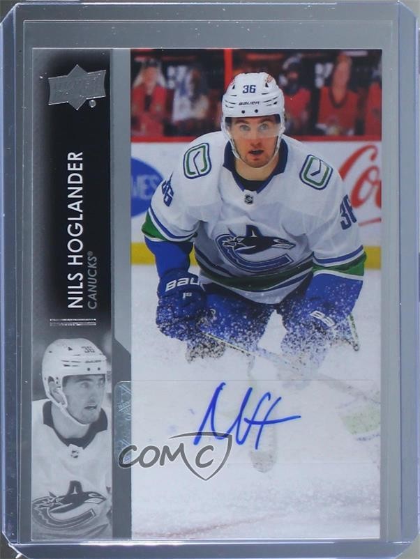 2021-22 Upper Deck Series 1 Snow Spray Variation Nils Hoglander #174 Auto 0zu
