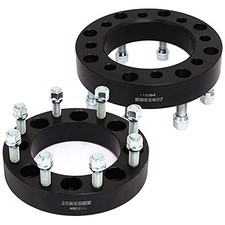 2pcs 1.5" Black 8x6.5 to 8x180mm Wheel Spacers M14x1.5 Studs 130mm CB For GMC