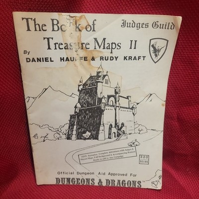 BOOK OF TREASURE MAPS II D20 Judges Guild RPG guide VTG 1980 ad&d hauffe kraft