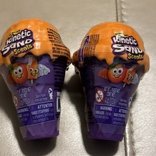 2 Kinetic Sand Scents, 4oz Ice Cream Cone Container Orange Vanilla, set