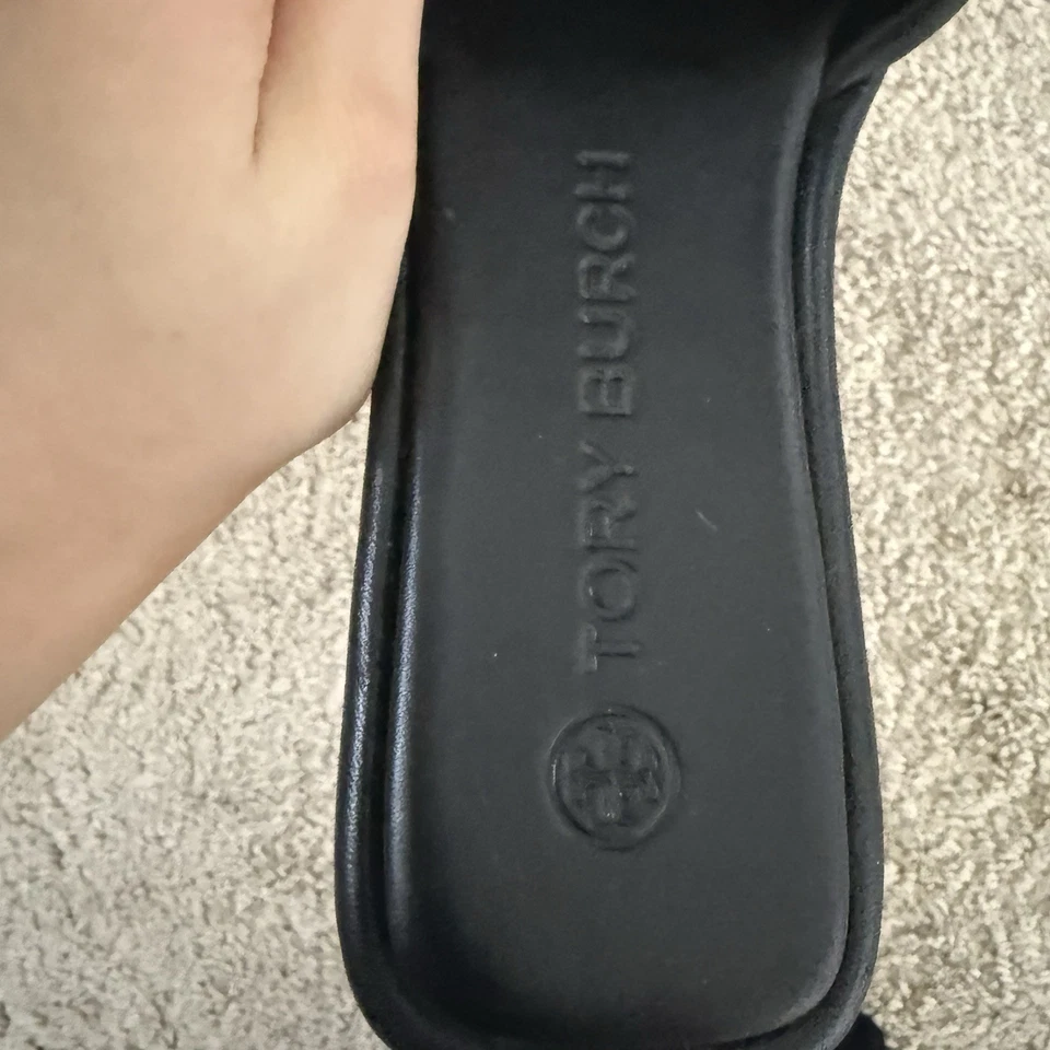 Босоножки-шлепанцы Tory Burch Double T Sport черная кожа женские размер 8 - Изображение 3 из 4