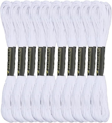 10 Skins 82 Yards Weiße Stickerei Floss Baumwolle Freundschaftsarmband Fadenkreu