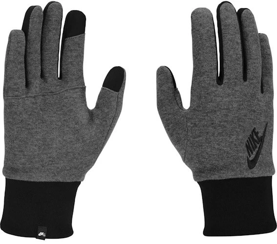 Men's Nike Club Fleece Touchscreen Gloves Charcoal Gray Black Size Medium 50076