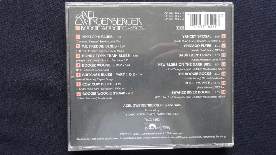 AXEL ZWINGENBERGER - Boogie Woogie Classics (1992) * CD * Jazz, Blues , Piano - Bild 2 von 2