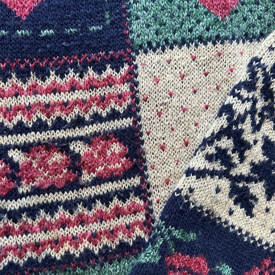 Suéter Pullover Vintage Años 90 Edición Básica Talla S Floral Grandmacore Cottagecore Foto 3 de 4