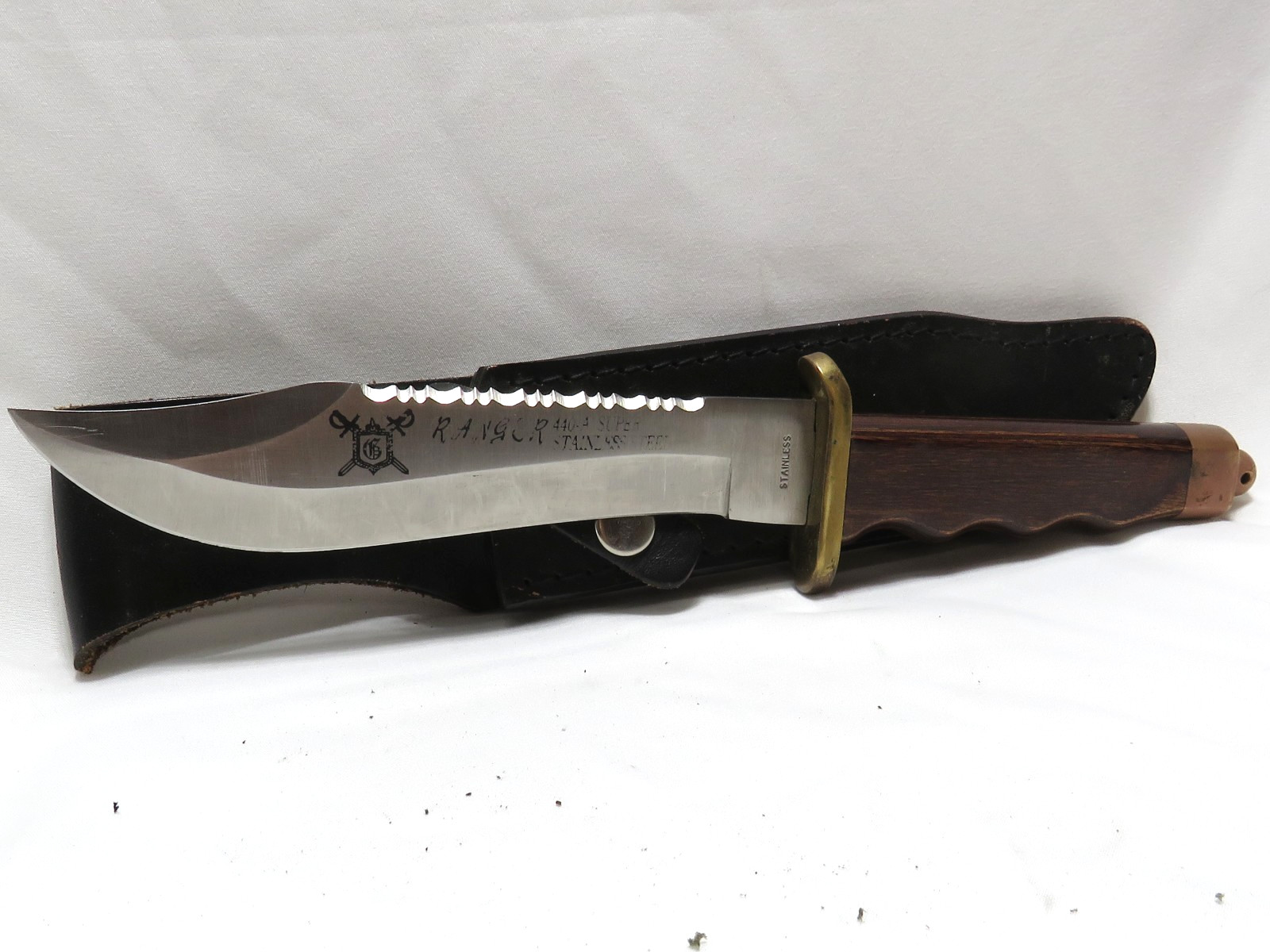 VINTAGE - LARGE RANGER 440A SUPER STAINLESS STEEL TACTICAL SURVIVAL SAW KNIFE *