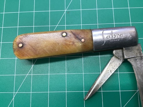 BARLOW Sabre Japan Bone Handle Vintage 1960's Pocket Knife - Picture 5 of 10