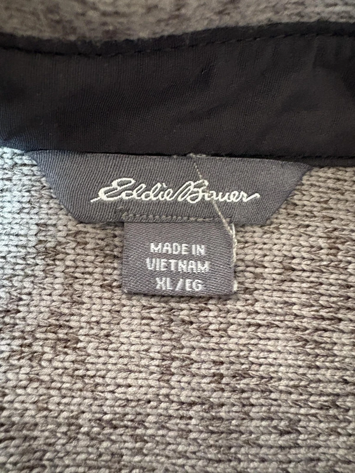 Eddie Bauer Jacket Mens XL Gray Fleece Knit Snap Front Shacket Casual Outdoor image 3