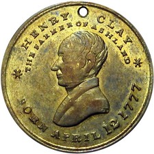 1844 Henry Clay Political Campaign Hard Times Token HT-808