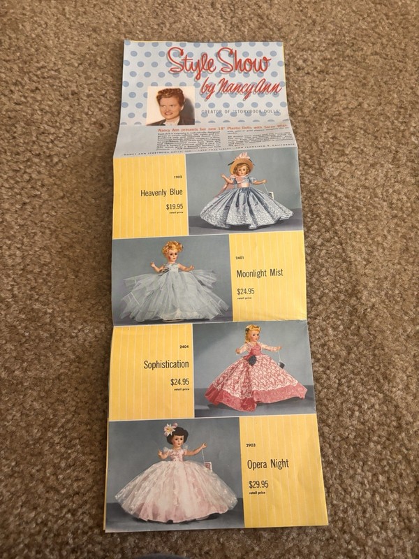 1950's Nancy Ann Storybook Dolls Insert / Pamphlet Fold Out