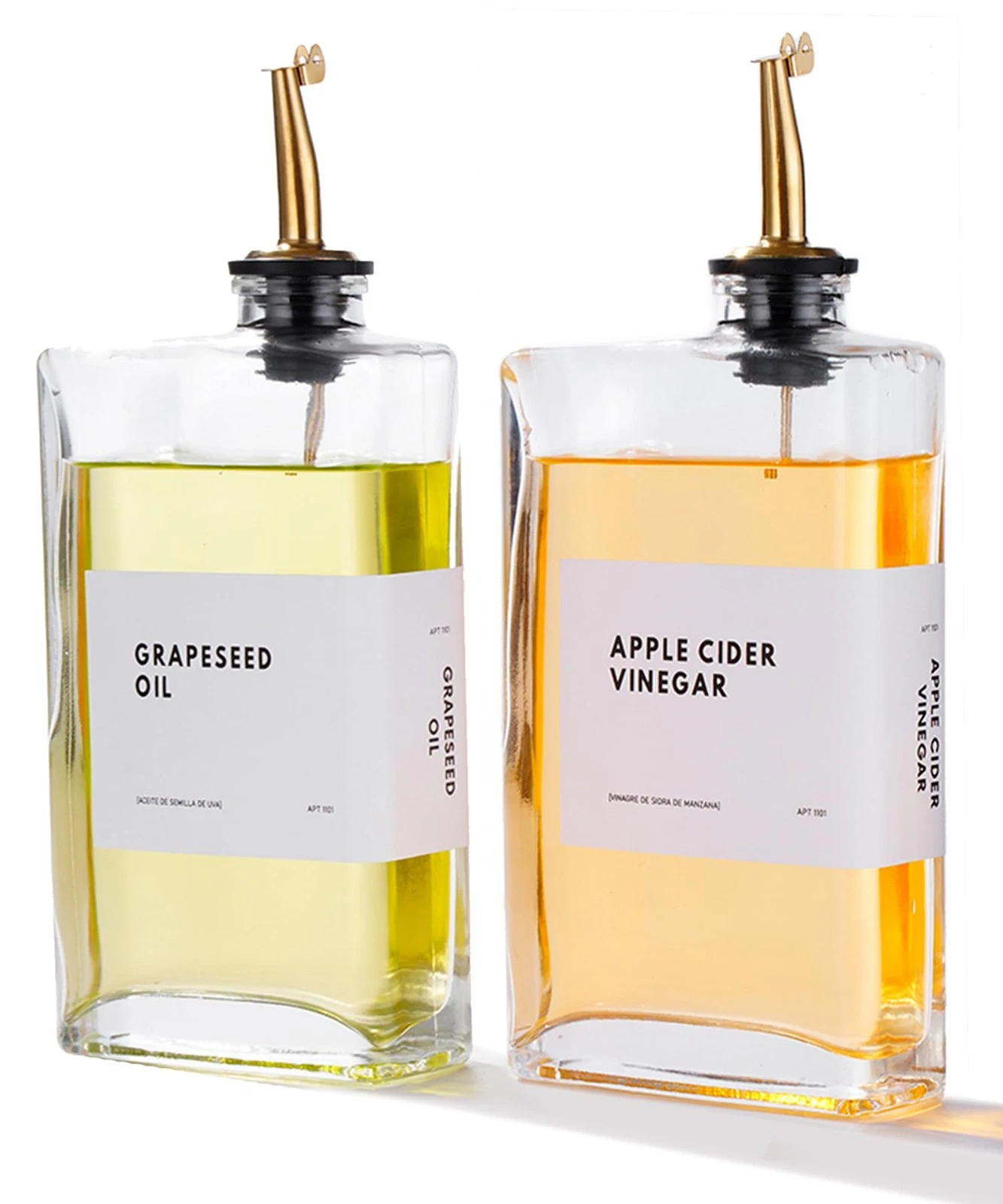 APT 1101 Olive Oil Dispenser for Kitchen, Cooking and Set of 2, Gold