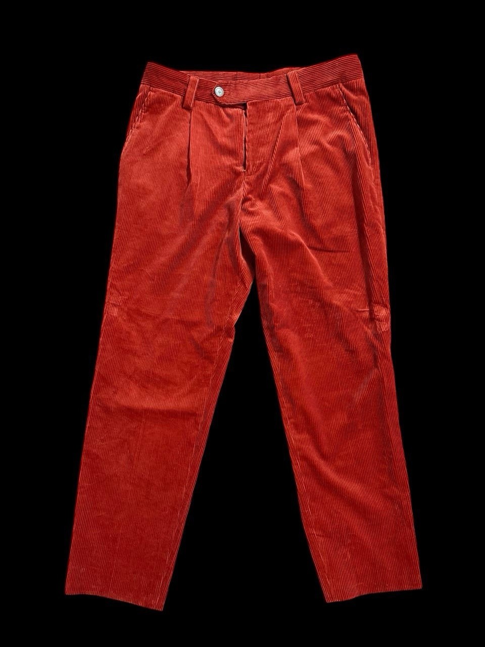 Hugo Boss Corduroy Pants Red Rust Slim Fit Cotton Size 32R EU 48