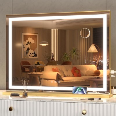 Vanity Mirror with Lights, 23'' x 18'' LED Makeup Mirror, Lighted Makeup Mirror...