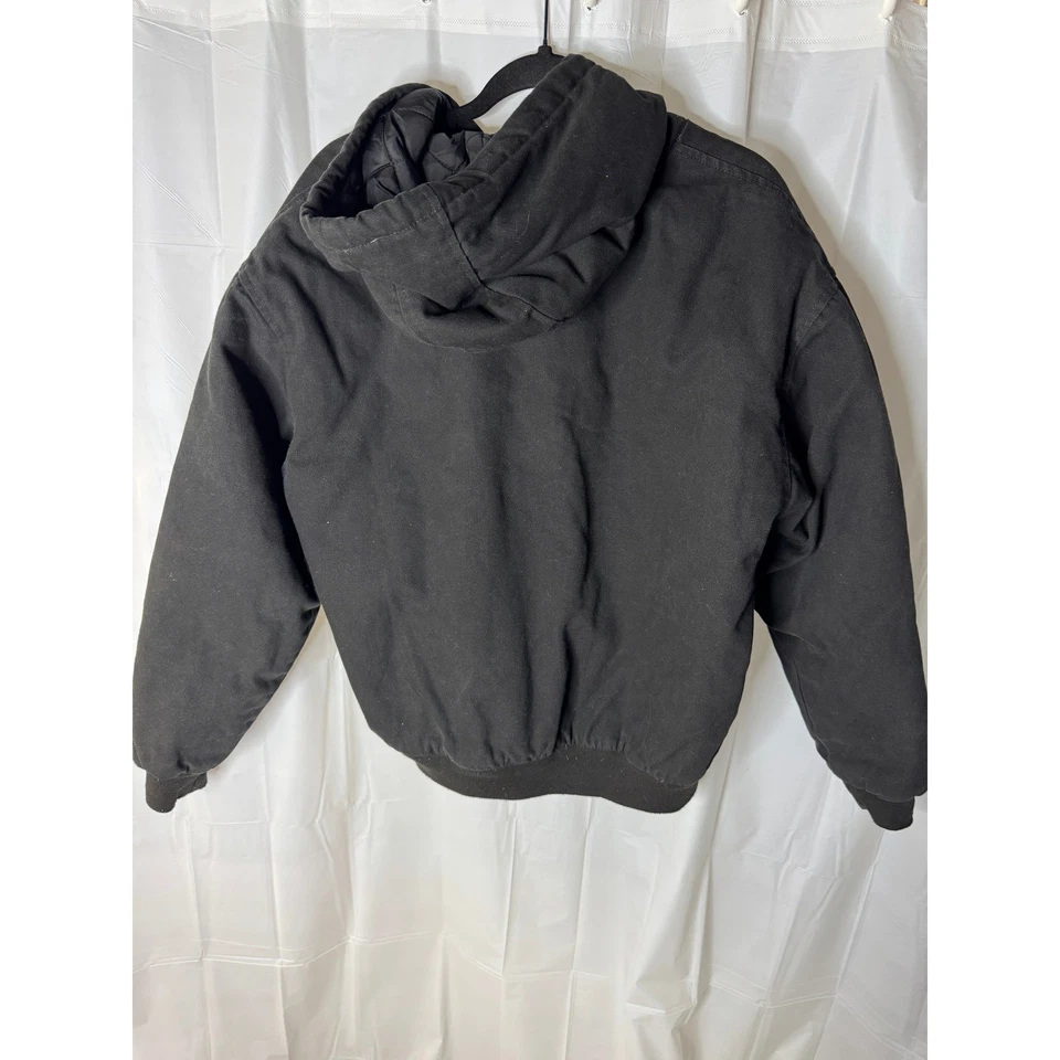 Chaqueta de trabajo CornerStone Savage con capucha cremallera completa para hombre negra grande Foto 2 de 4