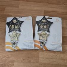 Lot of 2 Anagram 42" Supershape Congrats Grad Hooray Yay Foil Balloons Graduatio