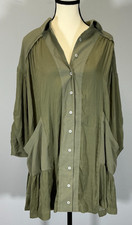 Free People Moonstruck Women's Size S Serpant Green Shirtdress NWT
