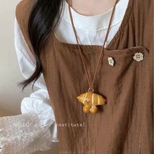 Bread Food Bread Pendant Necklace Alkaline Water Croissant Necklace