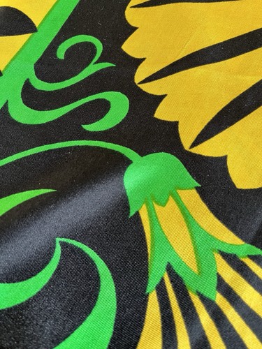 Vintage Silk Scarf with Bold Graphic Floral Design Oblong Shape Art Nouveau, $25 - Photo 9