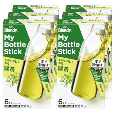 AGF Blendy Refreshing Green Tea 6 Pieces x 6 Boxes Tea Powder for Water Bottle