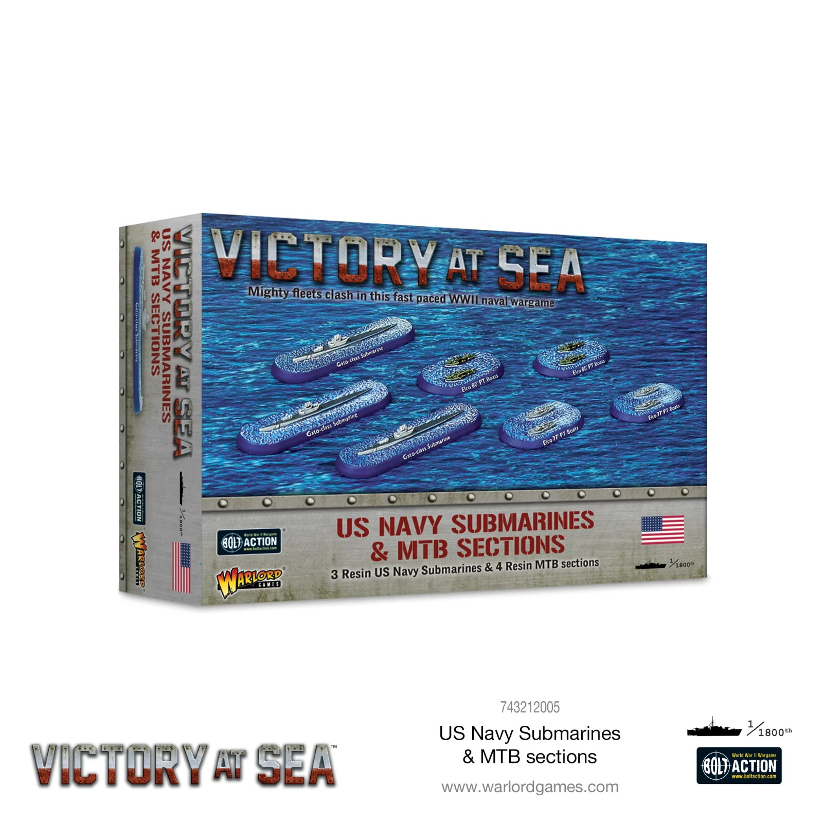 US Navy Submarines & MTB Sections - Warlord Games Victory At Sea Miniatures