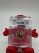 1883 Liberty V "Racketeer" Nickel Type 1 V Cents ICG Genuine Gold Plated