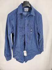 Calvin Klein Dress Shirt Men's M 15-15.5 32/33 Blue Infinite Color Slim Stretch