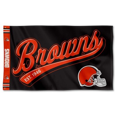 Cleveland Browns Script Logo Premium 3x5 Foot Premium Flag
