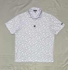 Bad Birdie Polo Shirt Mens XL Purple Floral Print Golf Performance Stretch