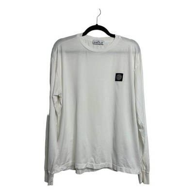 Stone Island Mens Extra Large White Compass Patch Long Sleeve Crewneck XL