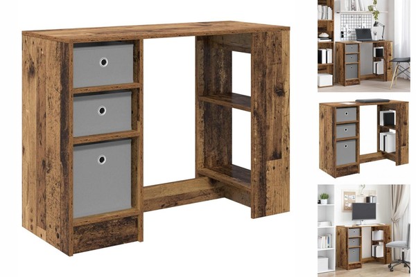 Schreibtisch Mit Regal Altholz 100X40X75 Cm Holzwerkstoff-image