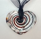 Artisan Colorful Heart Glass Pendant Necklace, 22.3g — photo 3